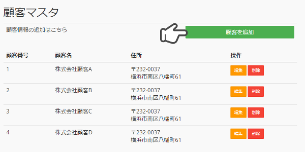 顧客マスタ